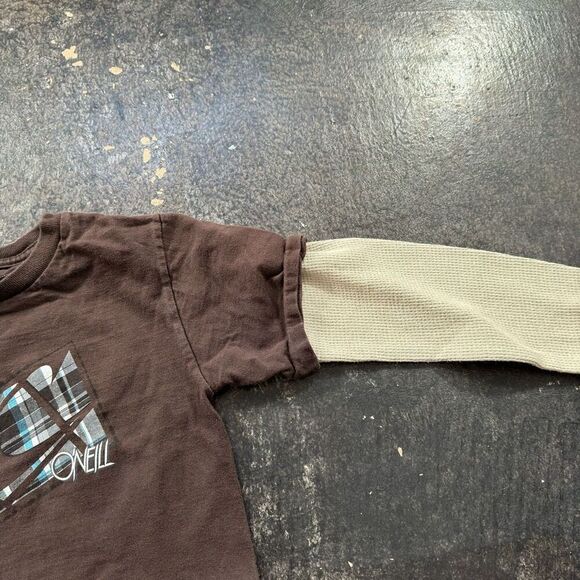 Y2k O’Neill Long Sleeve Skater Tee Thermal Sleeves Big Logo Kids/Boys Size XS - Picture 3 of 10